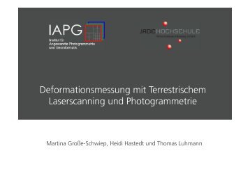 Deformationsmessung mit Terrestrischem Laserscanning ... - IAPG