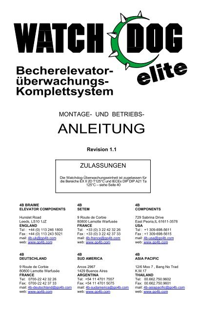 ANLEITUNG - 4B Braime Elevator Components