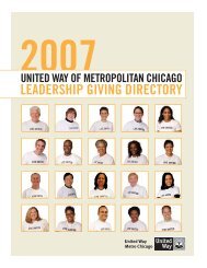 Leadership GivinG directory - United Way of Metropolitan Chicago