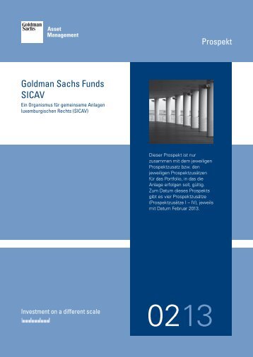 Verkaufsprospekt - Goldman Sachs