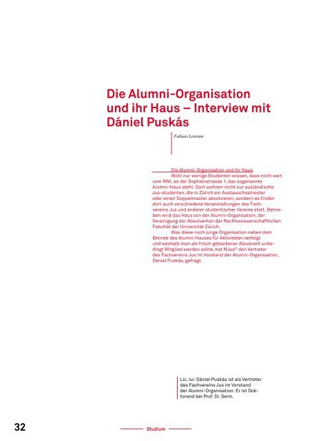 Herbstausgabe 2010 - Fachverein Jus | Universität Zürich ...