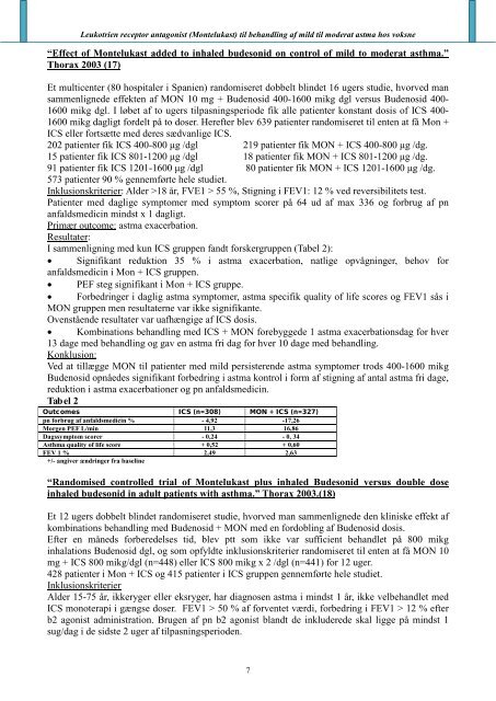 Leukotrien receptor antagonist - Institut for Folkesundhed - Aarhus ...