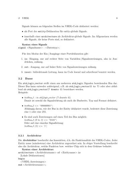 VHDL-Grundlagen - Eingebettete Systeme - Goethe-Universität