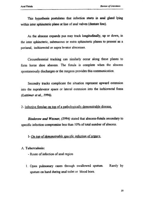 A CLINICO.PATHOLOGICAL STUDY OF ANAL FISTULAE