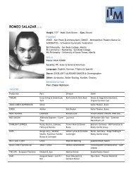 ROMEO SALAZAR [1/2] - International Theatre & Music