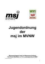 Jugendordnung der msj im MVNW - Motorsportjugend im MVNW