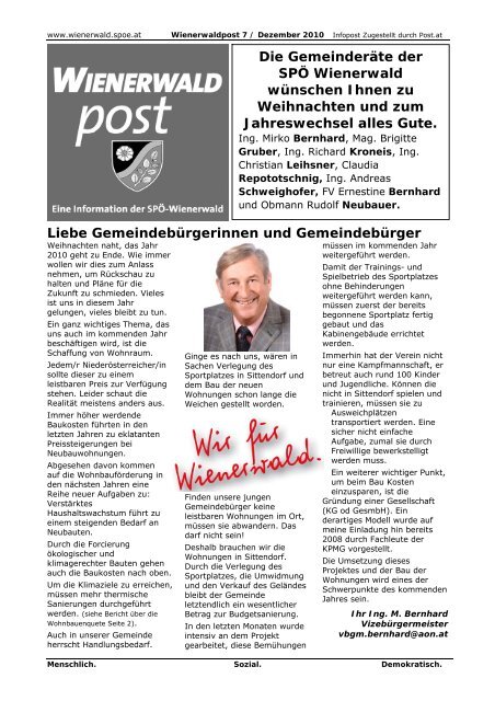 Wienerwaldpost 7 Dezember 2010 - SPÖ Wienerwald