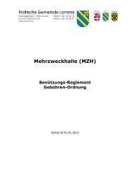 Benützungsreglement Mehrzweckhalle (MZH) - Gemeinde Lommis