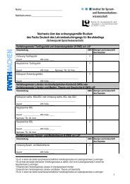 Nachweis über das ordnungsgemäße Studium des Fachs Deutsch ...