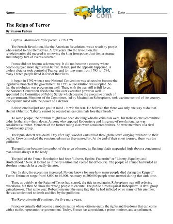 the reign of terror essay the reign of terror essay