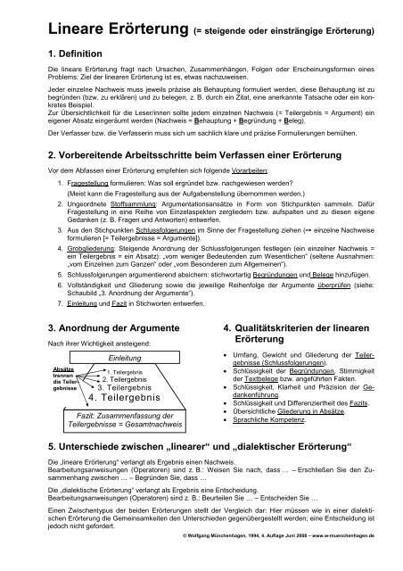 Erorterung Lineare Bzw Steigende W Muenchenhagen De