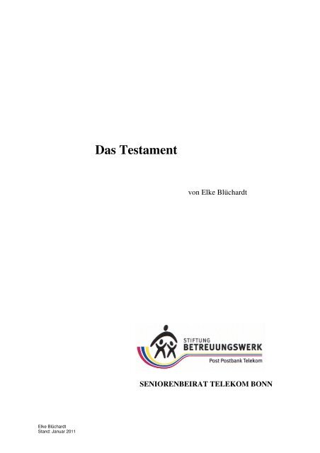 Das Testament - Telekom-Senioren-Bonn