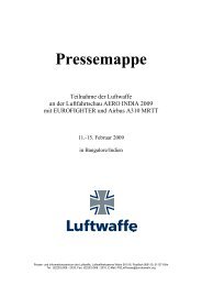 Pressemappe Teilnahme der Luftwaffe an der Luftfahrtschau AERO ...