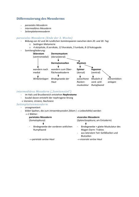 Embryo‐Testat Lernzettel - wilmnet.de