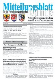 Kalenderwoche 16 - der VG Dormitz