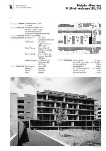 Müllheimerstrasse 138-140 Mehrfamilienhaus - Hochbauamt - Basel ...