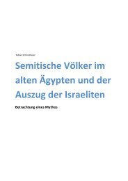 Semitische Völker im alten Ägypten und der Auszug der Israeliten