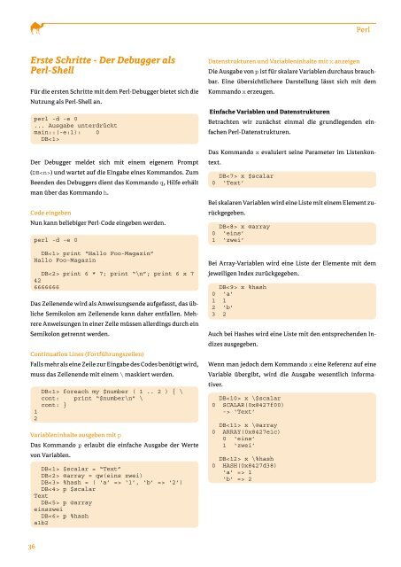 Einführung in den Perl Debugger (PDF) - Thomas Fahle