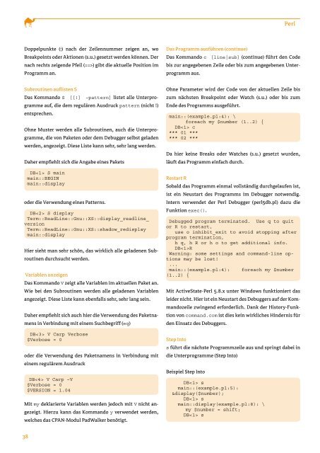 Einführung in den Perl Debugger (PDF) - Thomas Fahle
