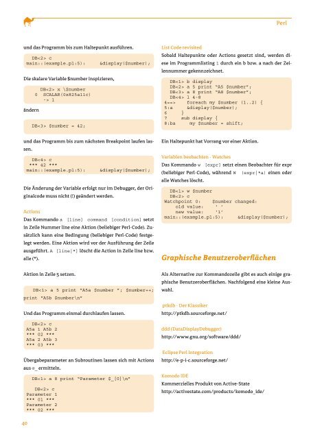 Einführung in den Perl Debugger (PDF) - Thomas Fahle