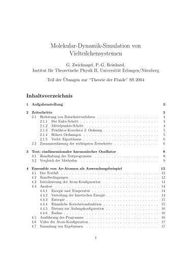 Molekular-Dynamik-Simulation von Vielteilchensystemen