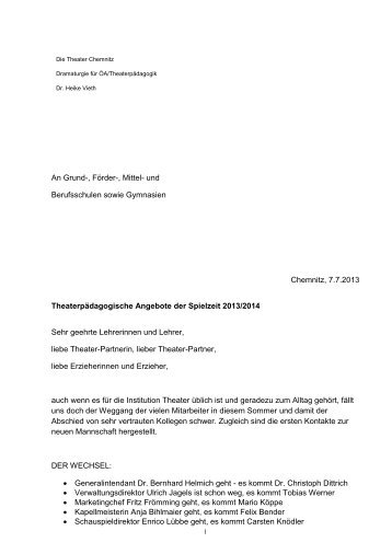 und Berufsschulen sowie Gymnasien Chemnitz, 7.7.2013 ...