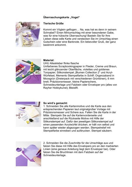 Bastelanleitung als PDF laden - UHU.com