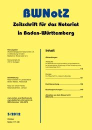 BWNotZ 5/2012 - Württembergischer Notarverein e.V.