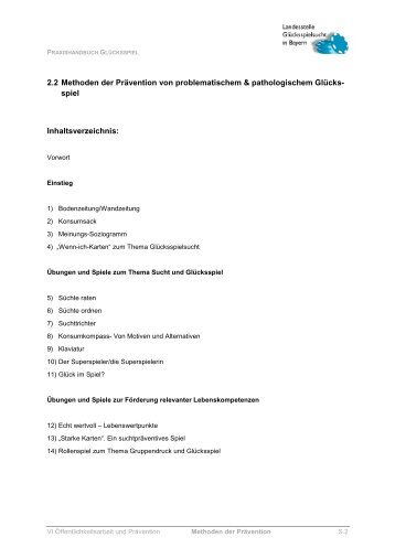 2.2 Methoden der Prävention von problematischem ...