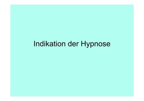 Hypnotherapie - Wirksamkeitsforschung