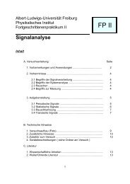 Signalanalyse - Albert-Ludwigs-Universität Freiburg