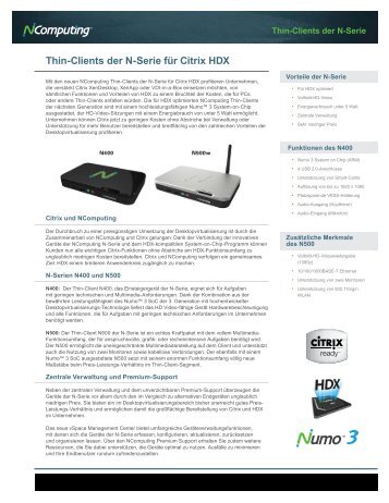 Thin-Clients der N-Serie für Citrix HDX