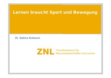 ZNL - Lernen braucht Sport und Bewegung