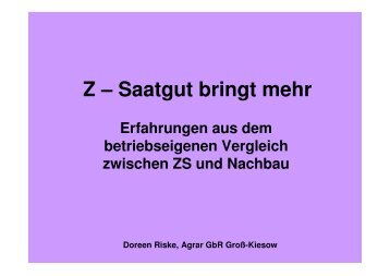 Doreen Riske, Agrar GbR Groß-Kiesow - IG Pflanzenzucht