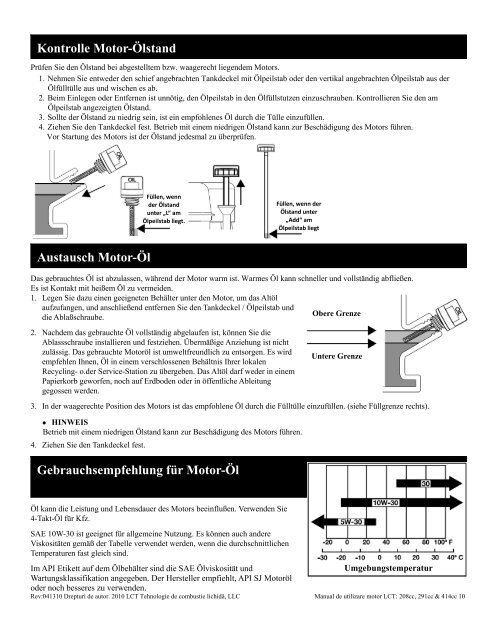 LCT Motoren - LCT USA: Liquid Combustion Technology