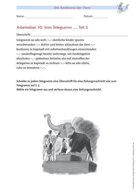 Die Konferenz der Tiere - Verlagsgruppe Oetinger .::. Schule und ...