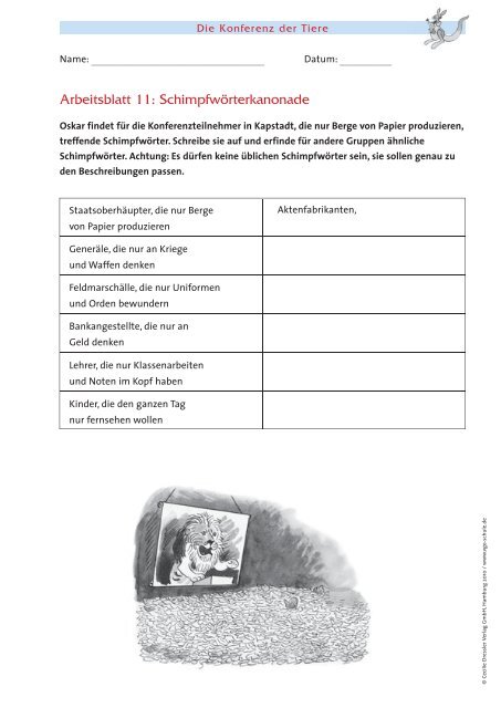 Die Konferenz der Tiere - Verlagsgruppe Oetinger .::. Schule und ...