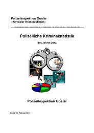 Polizeiliche Kriminalstatistik 2012 für den Landkreis Goslar