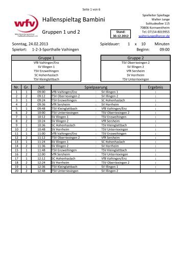 Hallenspieltag Bambini - Juniorenfußball - Enz - Murr