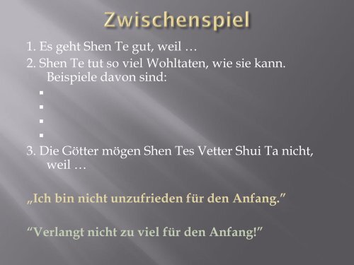 Powerpoint for Gute Mensch von Sezuan - Quia