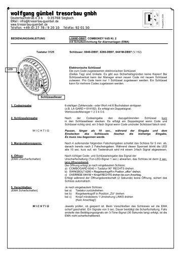 LG 66E mit EMA-Anbindung DB 97 - Wolfgang Gümbel Tresorbau