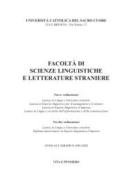 Guida dello studente a.a. 2001/2002 - Università Cattolica del Sacro ...
