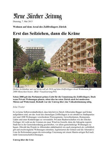 NZZ, 7.5.2013 (PDF) - Freilager Zürich