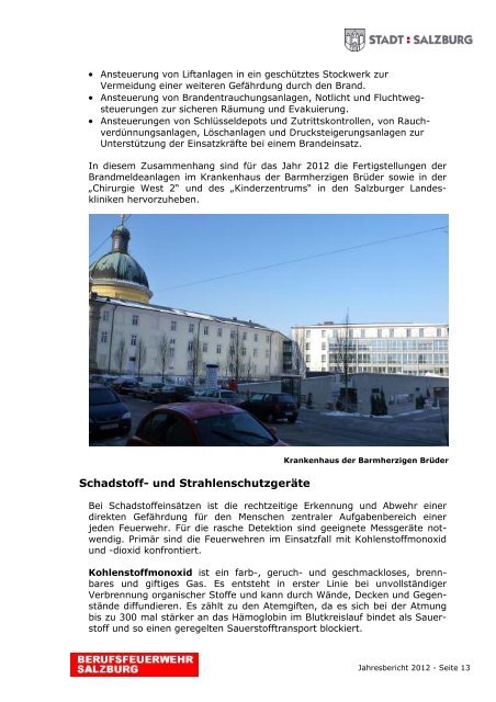 Jahresbericht 2012 - eBook - Berufsfeuerwehr Salzburg