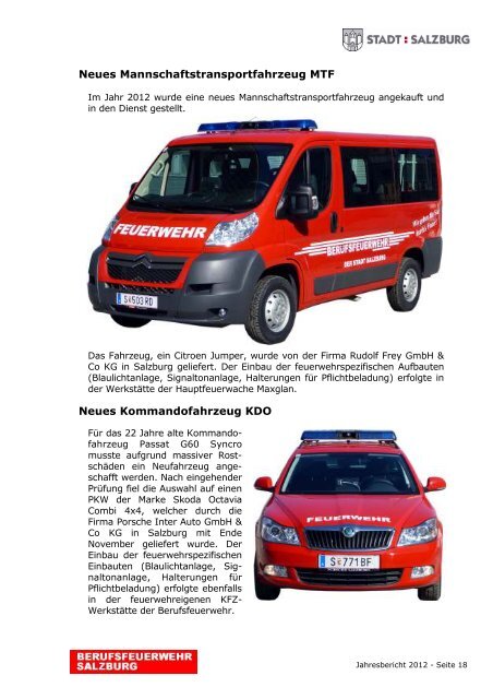 Jahresbericht 2012 - eBook - Berufsfeuerwehr Salzburg