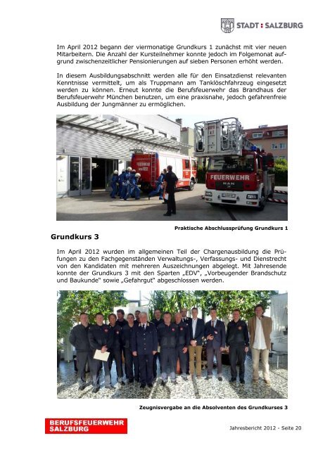 Jahresbericht 2012 - eBook - Berufsfeuerwehr Salzburg