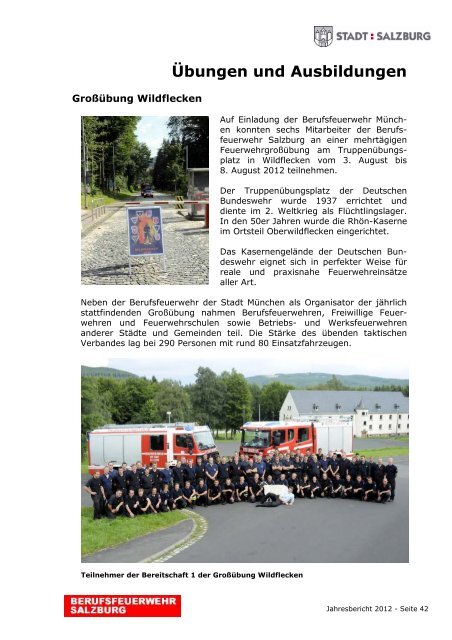 Jahresbericht 2012 - eBook - Berufsfeuerwehr Salzburg