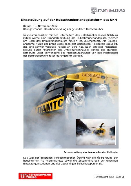 Jahresbericht 2012 - eBook - Berufsfeuerwehr Salzburg