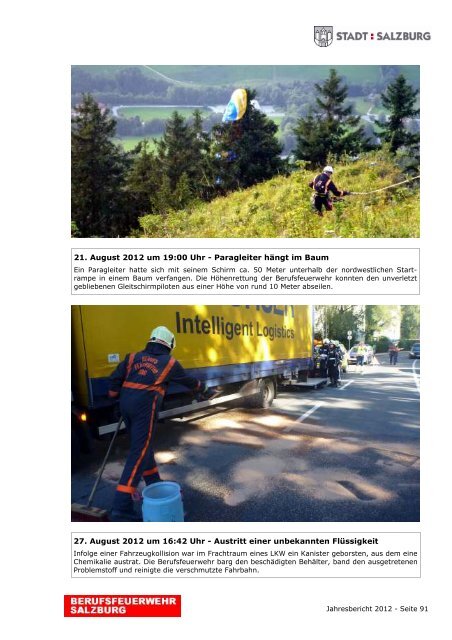 Jahresbericht 2012 - eBook - Berufsfeuerwehr Salzburg