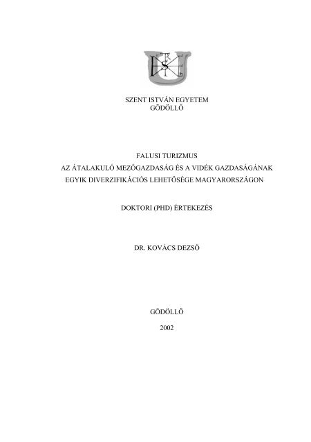 Teljes szöveg (PDF) - MIAU - Szent István Egyetem